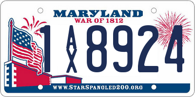 MD license plate 1AX8924