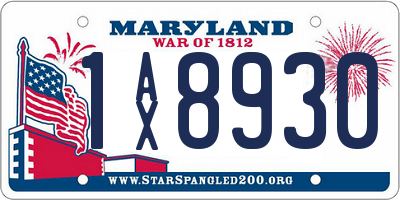 MD license plate 1AX8930