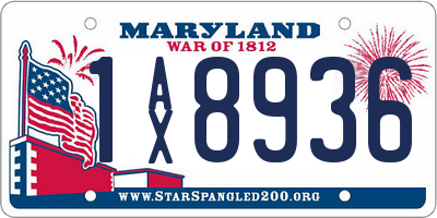 MD license plate 1AX8936