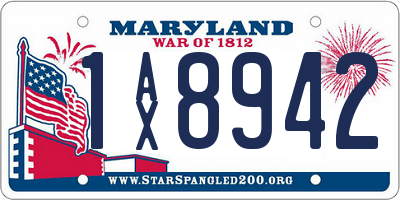 MD license plate 1AX8942