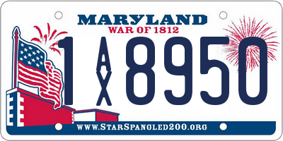 MD license plate 1AX8950