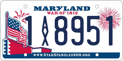 MD license plate 1AX8951