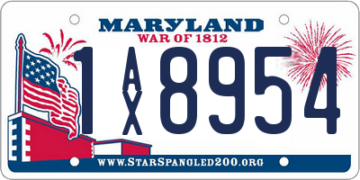 MD license plate 1AX8954