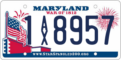 MD license plate 1AX8957