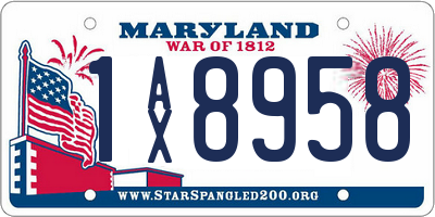 MD license plate 1AX8958