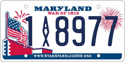 MD license plate 1AX8977