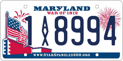 MD license plate 1AX8994