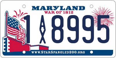 MD license plate 1AX8995