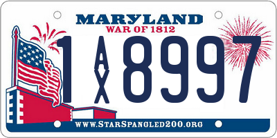 MD license plate 1AX8997