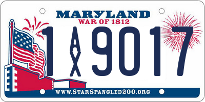 MD license plate 1AX9017