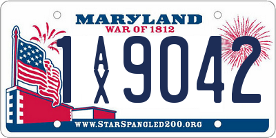 MD license plate 1AX9042