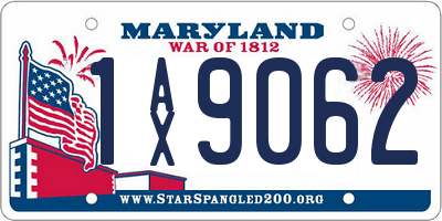 MD license plate 1AX9062