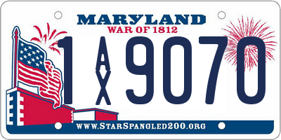 MD license plate 1AX9070