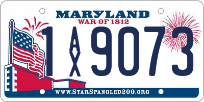 MD license plate 1AX9073