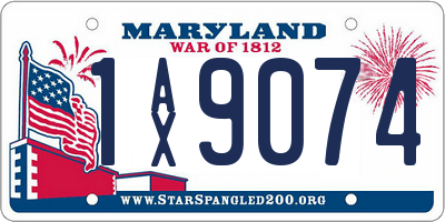 MD license plate 1AX9074