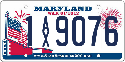 MD license plate 1AX9076