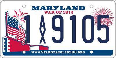 MD license plate 1AX9105