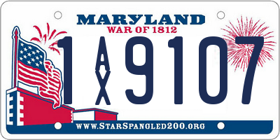 MD license plate 1AX9107