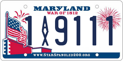MD license plate 1AX9111