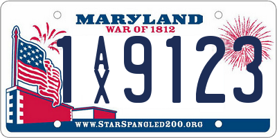 MD license plate 1AX9123