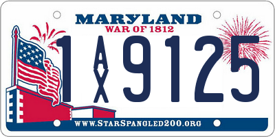 MD license plate 1AX9125