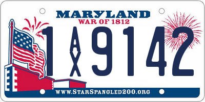 MD license plate 1AX9142