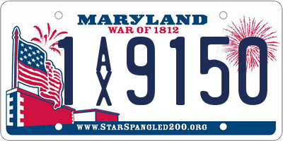 MD license plate 1AX9150