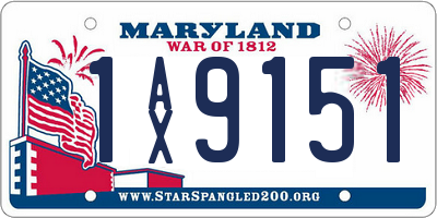 MD license plate 1AX9151