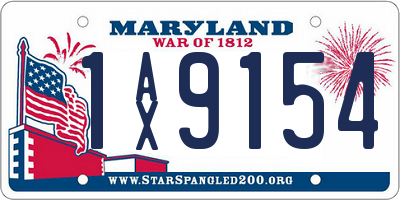 MD license plate 1AX9154