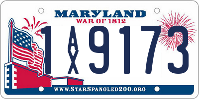 MD license plate 1AX9173