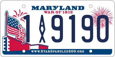 MD license plate 1AX9190