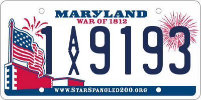 MD license plate 1AX9193