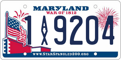 MD license plate 1AX9204