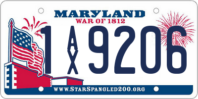 MD license plate 1AX9206
