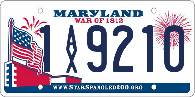 MD license plate 1AX9210