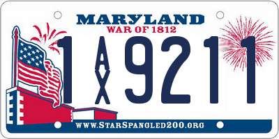 MD license plate 1AX9211