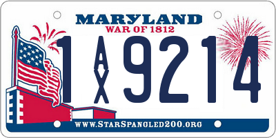 MD license plate 1AX9214
