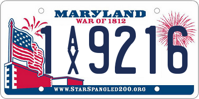 MD license plate 1AX9216