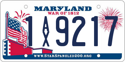 MD license plate 1AX9217