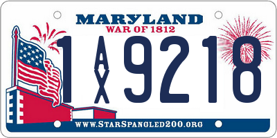 MD license plate 1AX9218