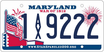 MD license plate 1AX9222