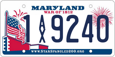 MD license plate 1AX9240