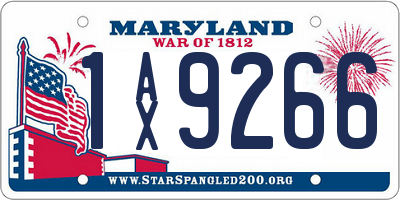 MD license plate 1AX9266