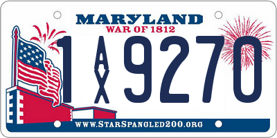 MD license plate 1AX9270