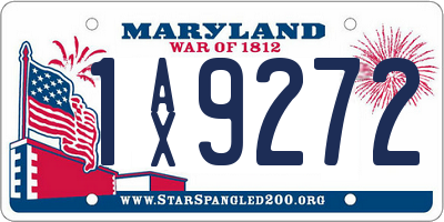 MD license plate 1AX9272