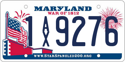 MD license plate 1AX9276