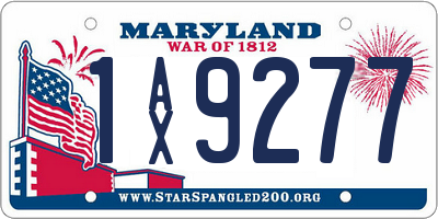 MD license plate 1AX9277