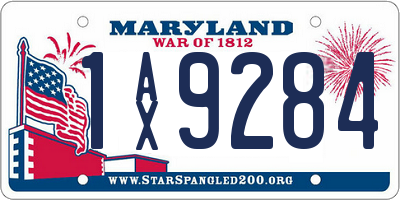 MD license plate 1AX9284