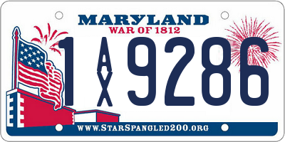 MD license plate 1AX9286