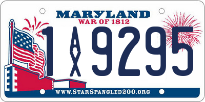 MD license plate 1AX9295